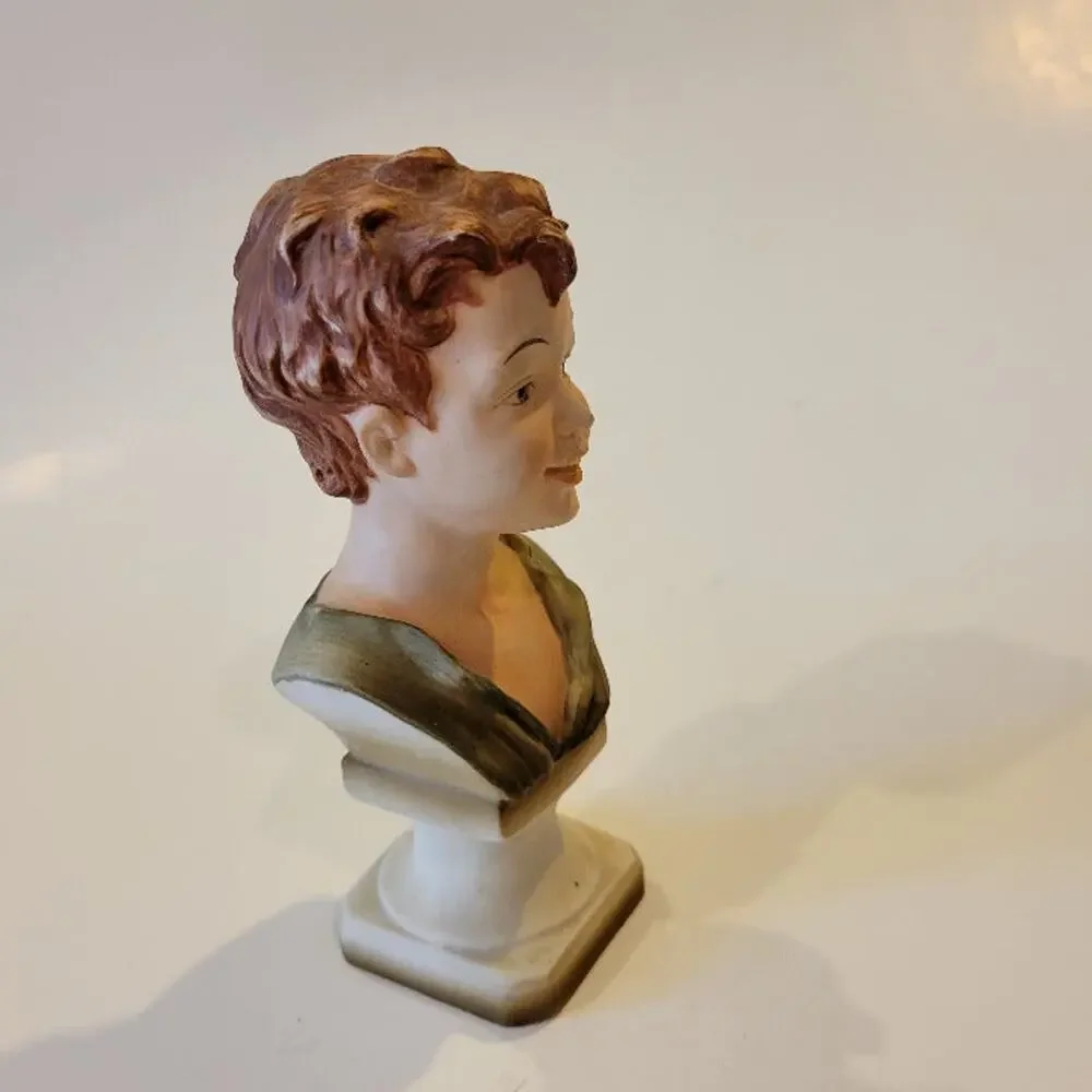 Vintage Ceramic Lefton boy bust KW832. Hand painted. Pre-owned, good shape